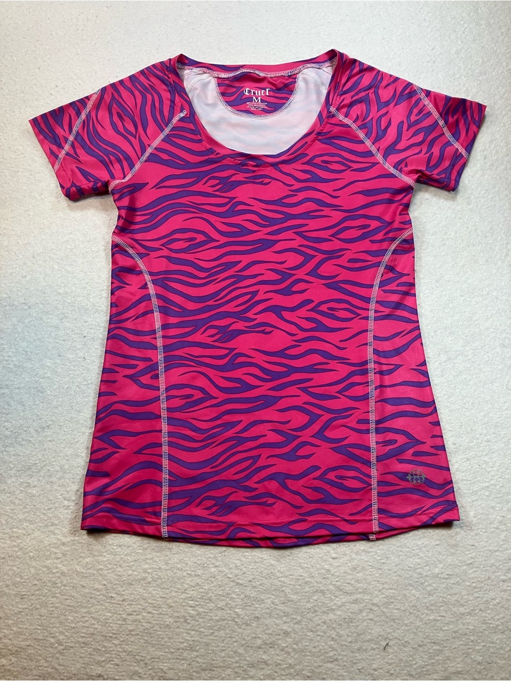 Cruel Girl Pink‎ & Purple Zebra-Print Short Sleeve Performance Tee